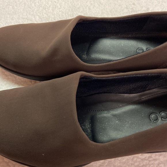 Ecco Brown Gortex Slip On Comfort Women's Loafers Size 38 Preowned - Picture 3 of 11